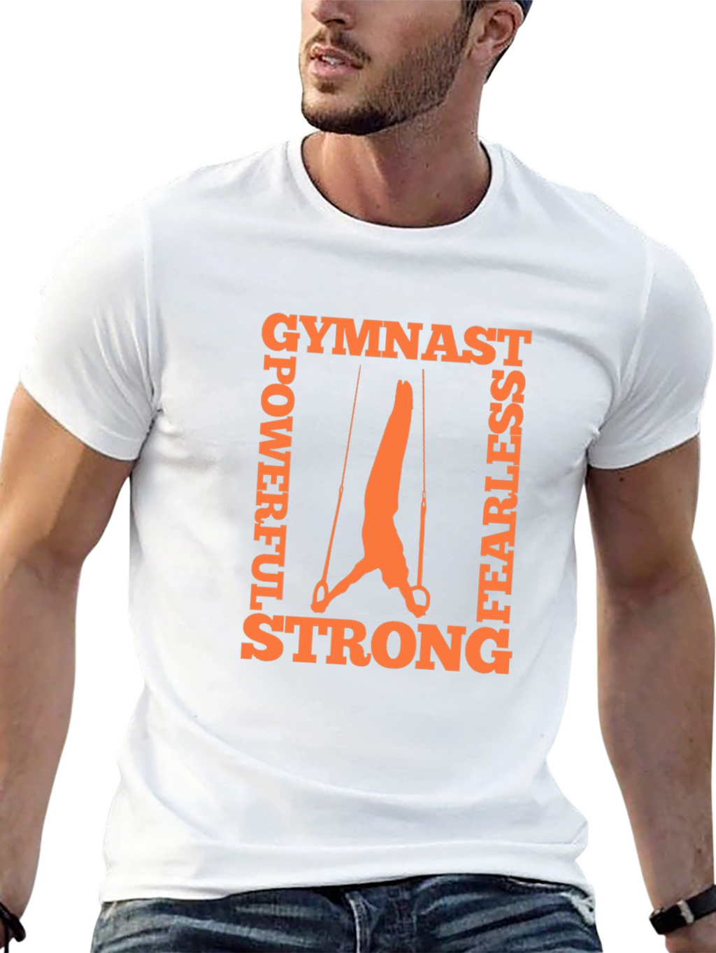 Gymnast Rings Graphic Tee - Powerful Fearless Strong
