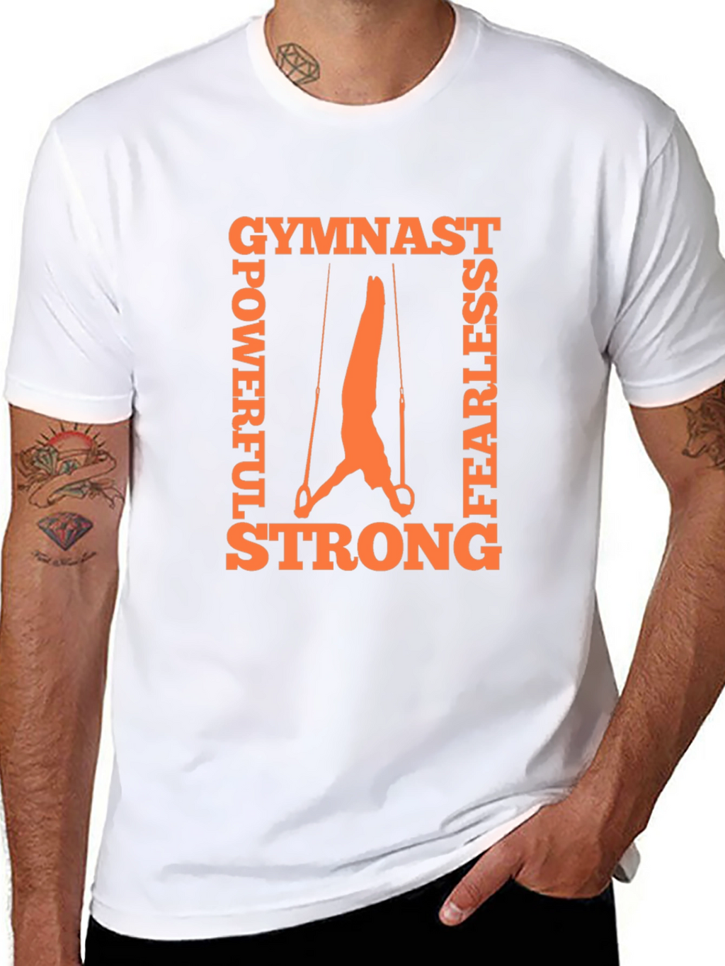 Gymnast Rings Graphic Tee - Powerful Fearless Strong
