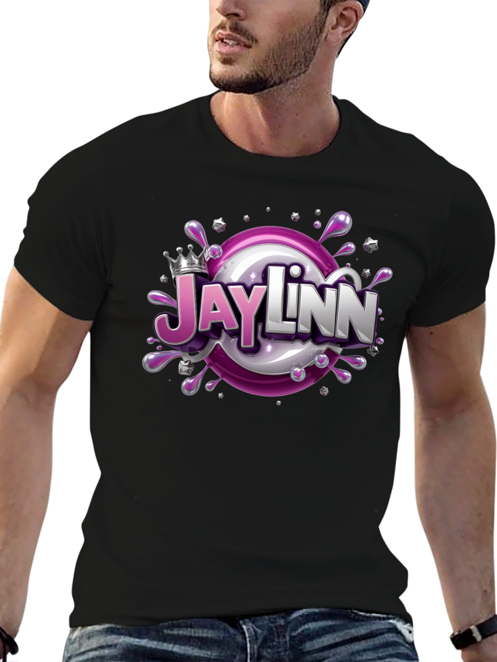 Jaylinn Cartoon Graphic Black T-Shirt