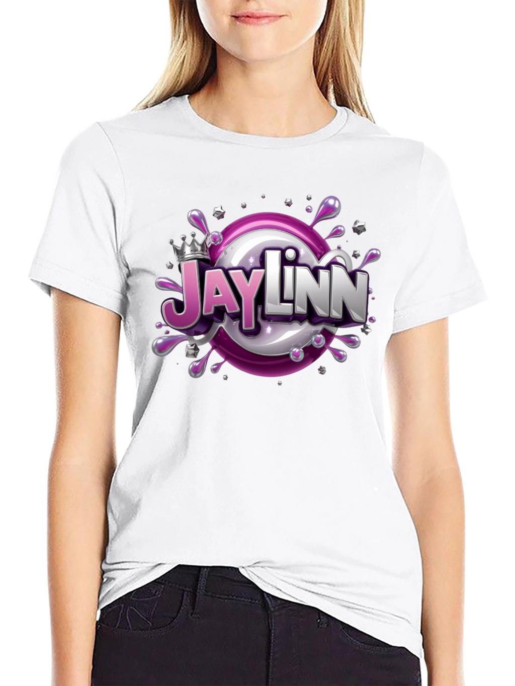Jaylinn Cartoon Graphic Black T-Shirt