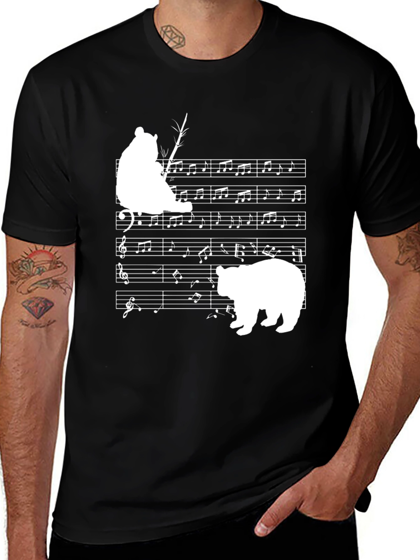 Musical Bear Black T-Shirt