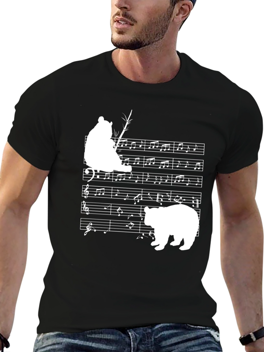 Musical Bear Black T-Shirt