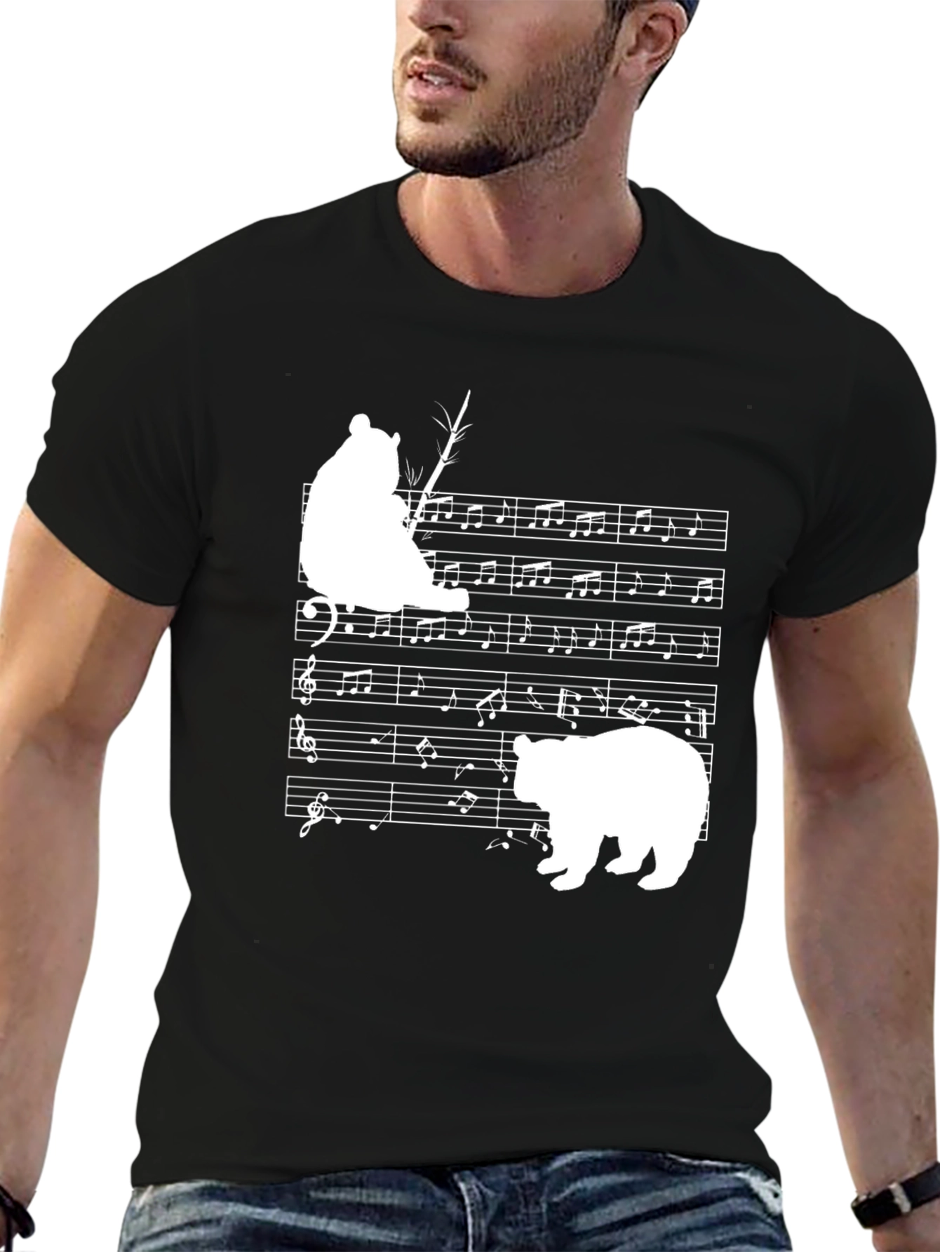 Musical Bear Black T-Shirt