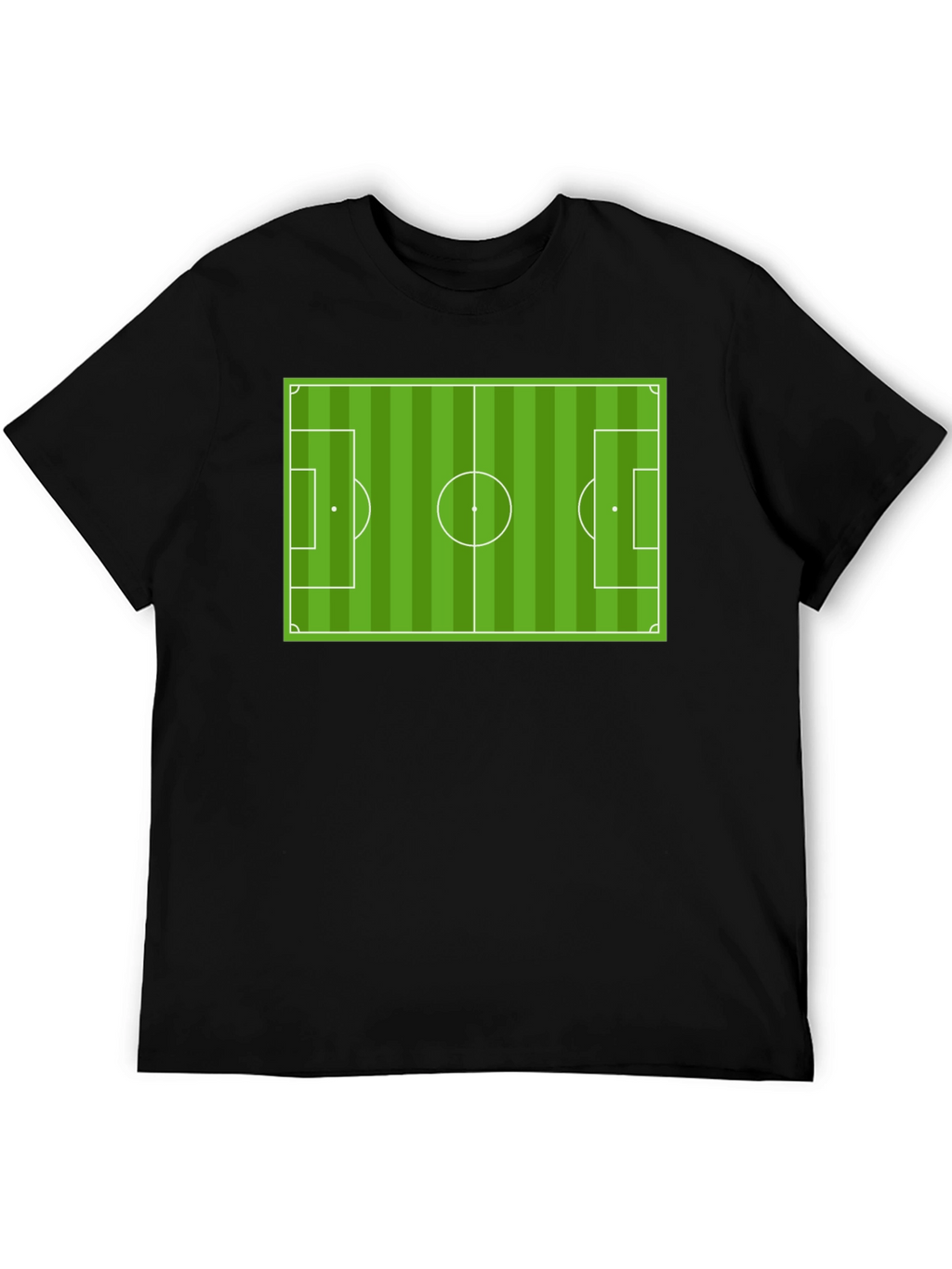 Soccer Field Graphic Tee - Black Cotton T-Shirt