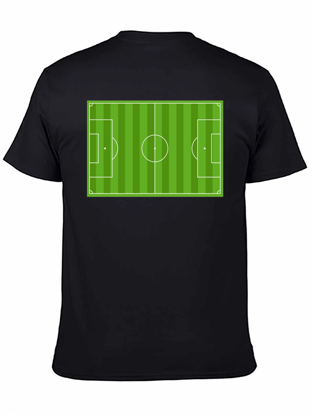 Soccer Field Graphic Tee - Black Cotton T-Shirt