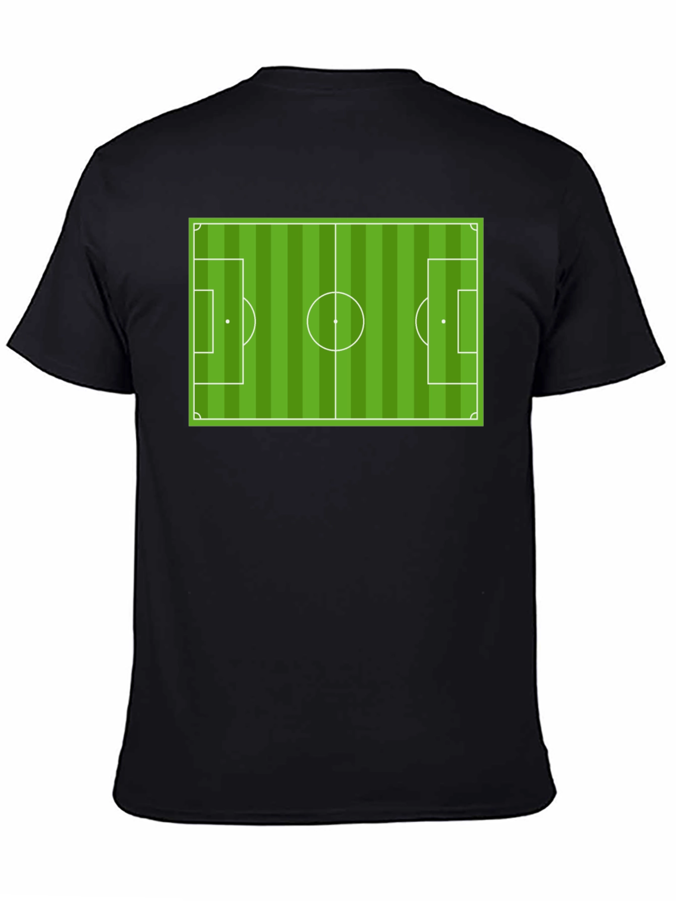 Soccer Field Graphic Tee - Black Cotton T-Shirt