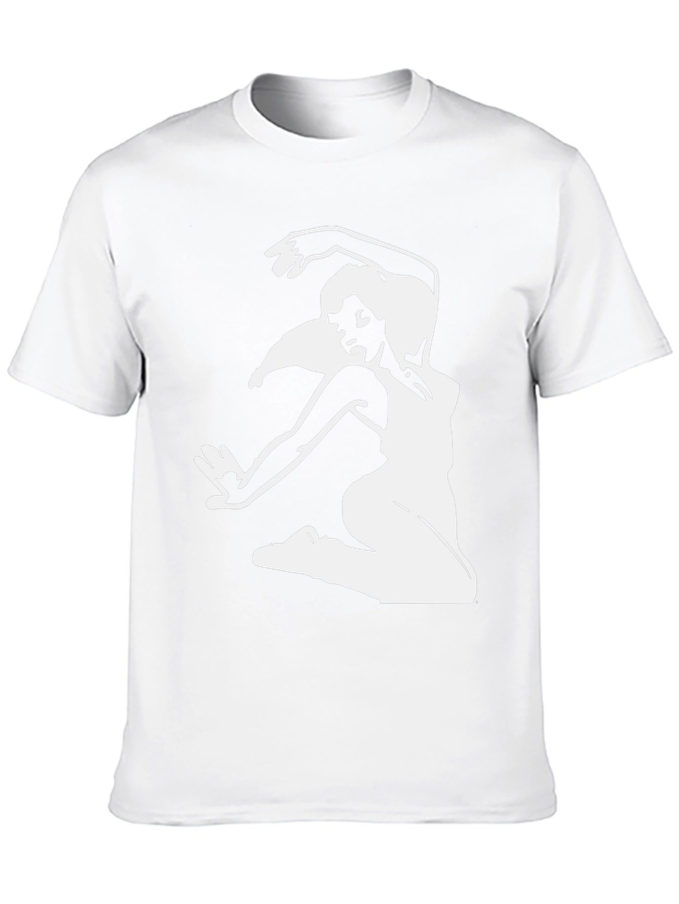Black T-Shirt with White Dancer Graphic