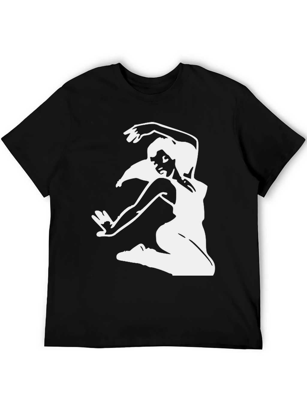 Black T-Shirt with White Dancer Graphic