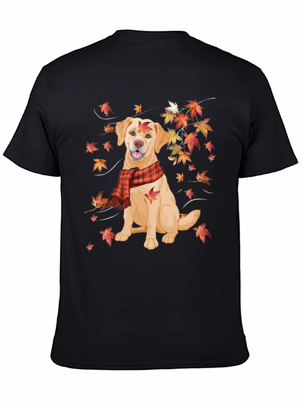 Autumn Dog Graphic Tee - Labrador in Scarf