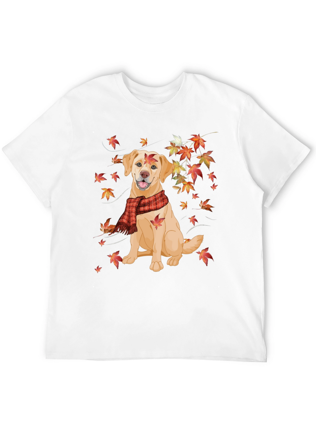 Autumn Dog Graphic Tee - Labrador in Scarf