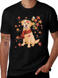 Autumn Dog Graphic Tee - Labrador in Scarf