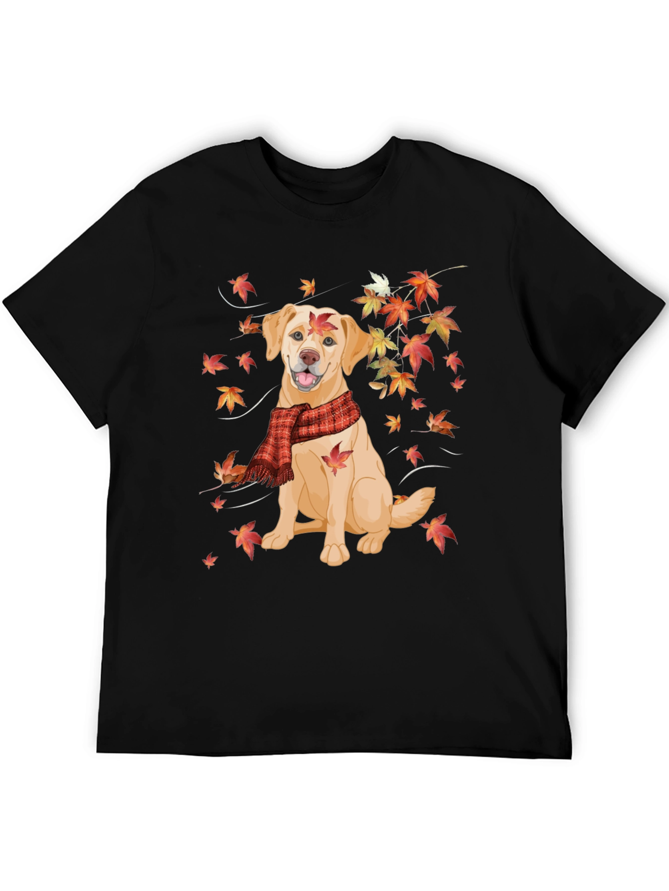 Autumn Dog Graphic Tee - Labrador in Scarf