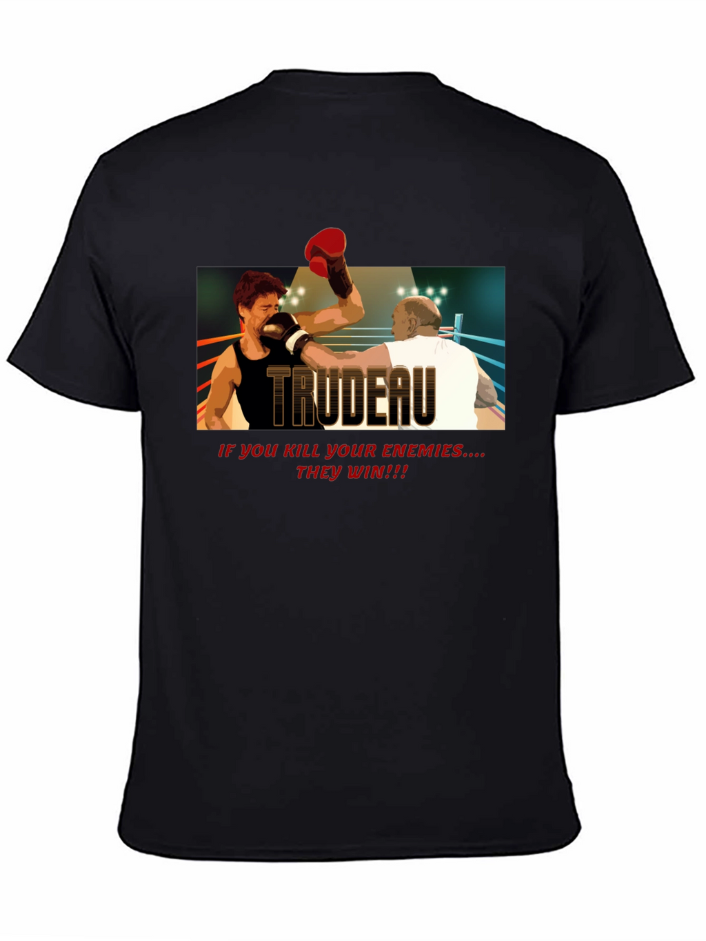 Trudeau Boxing Graphic Tee - Political Statement T-Shirt
