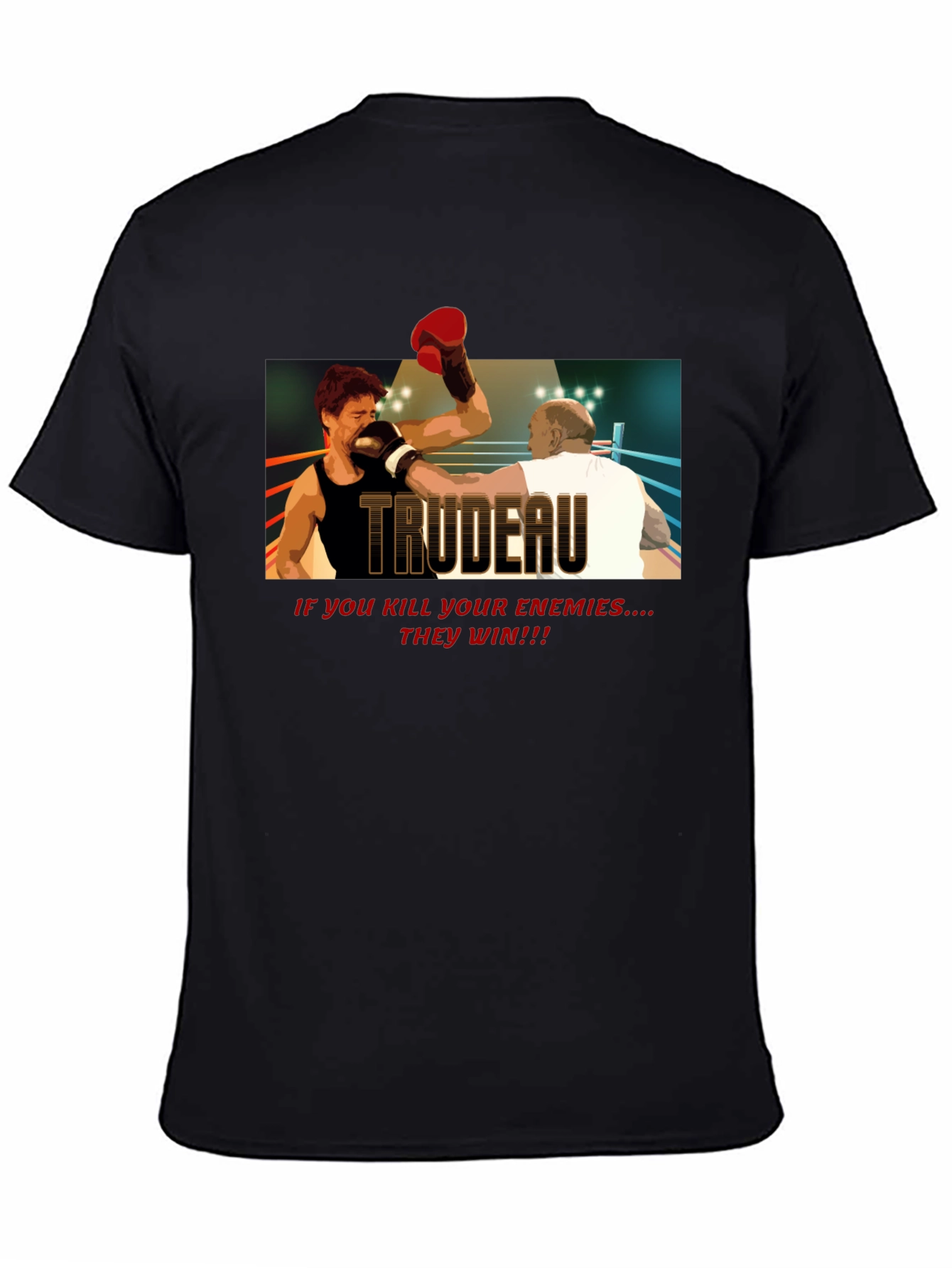 Trudeau Boxing Graphic Tee - Political Statement T-Shirt