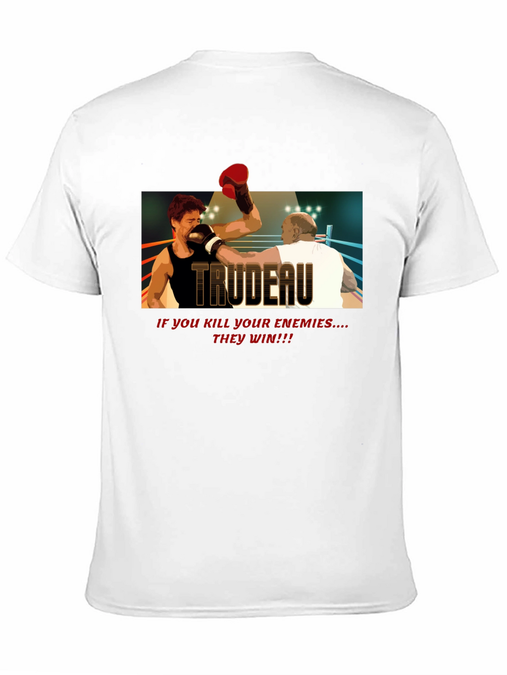 Trudeau Boxing Graphic Tee - Political Statement T-Shirt