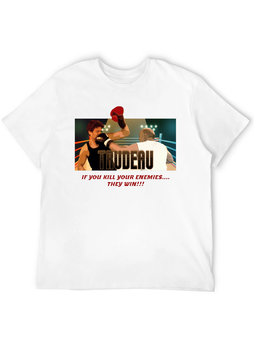 Trudeau Boxing Graphic Tee - Political Statement T-Shirt