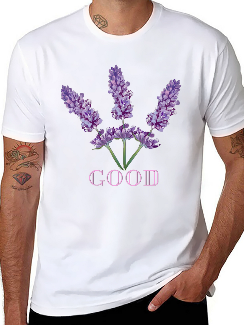 Lavender Good Graphic Tee - Soft Black Cotton