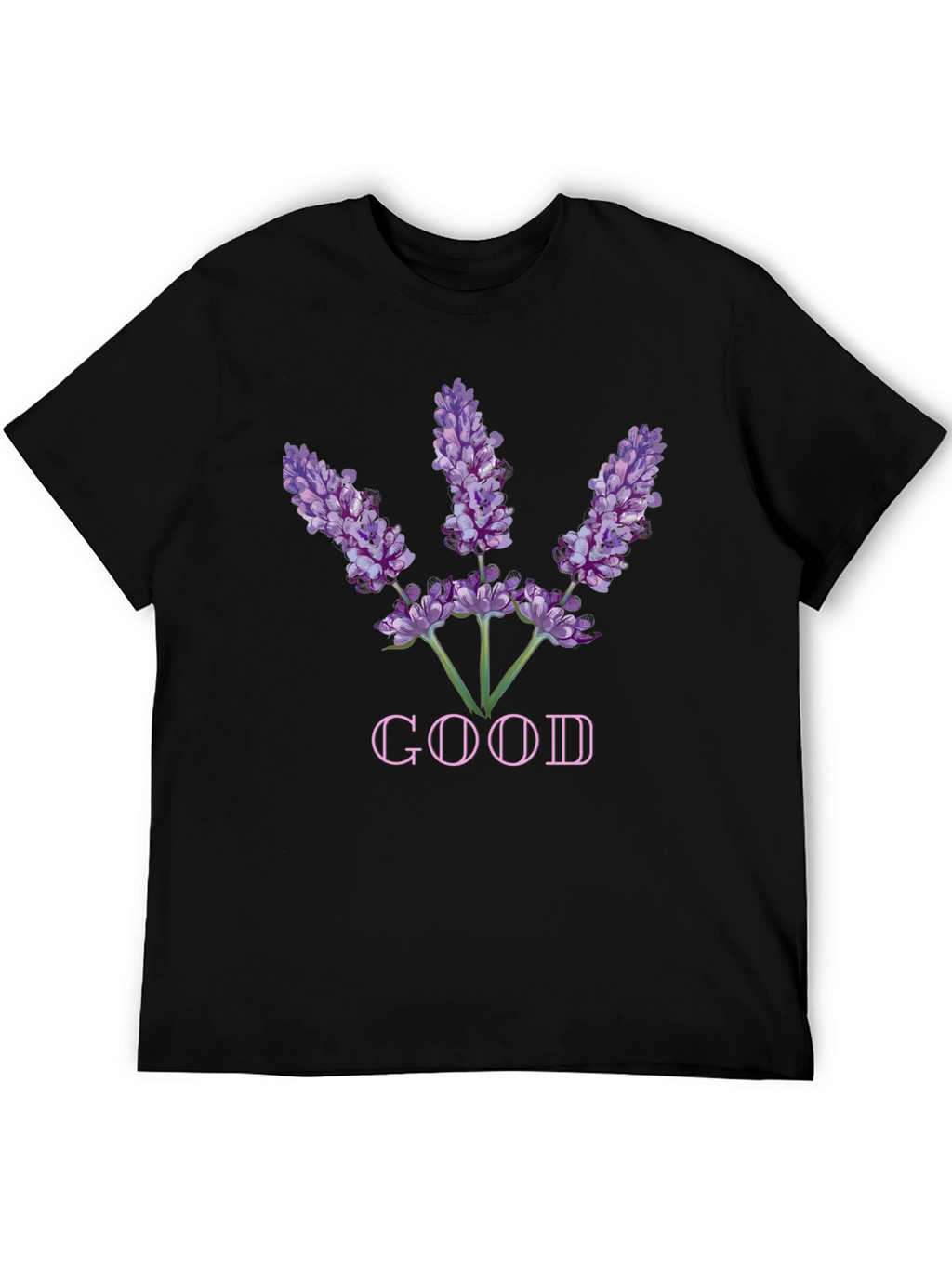 Lavender Good Graphic Tee - Soft Black Cotton