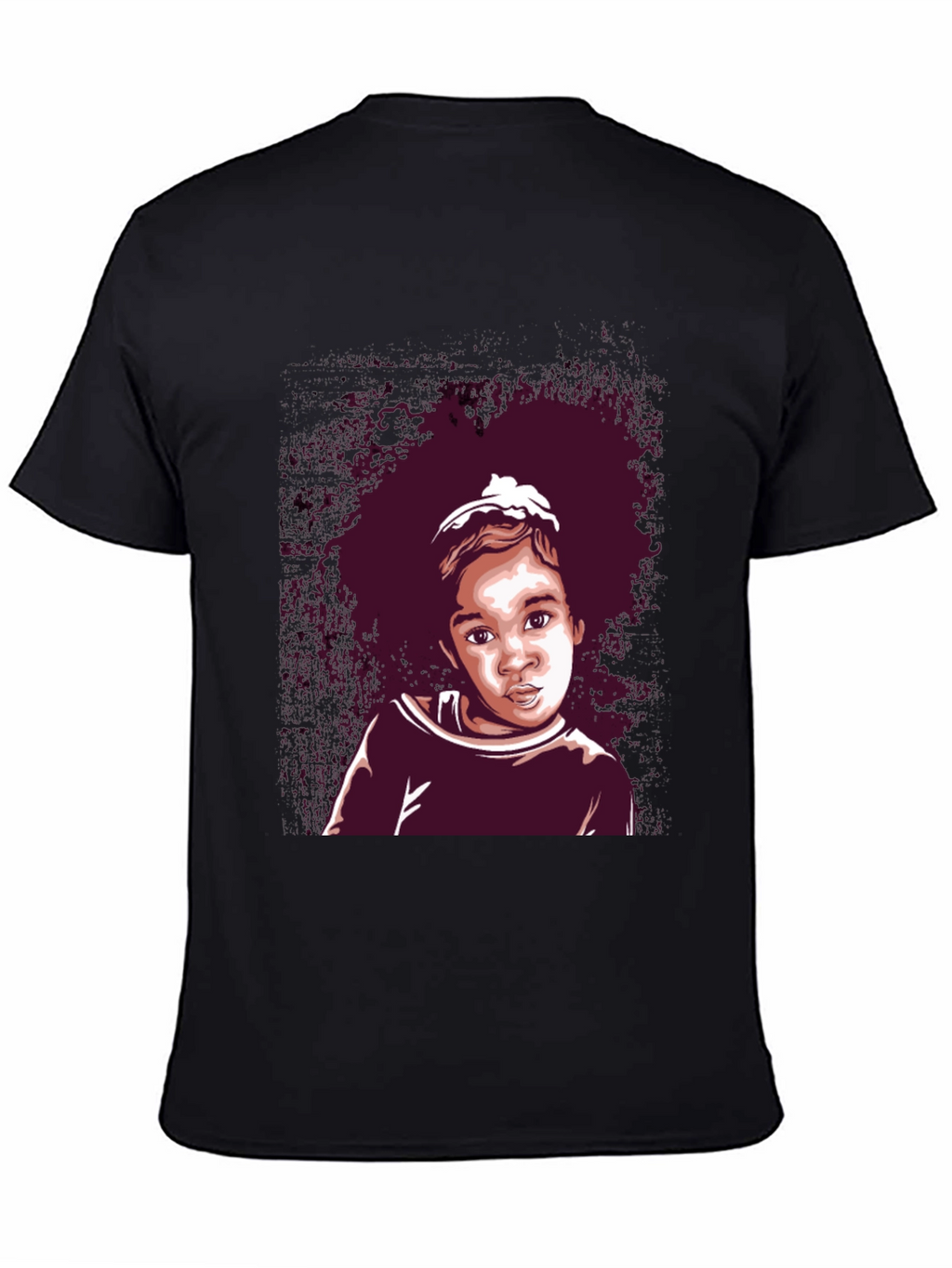 Black Graphic Tee - Cute Kid Portrait
