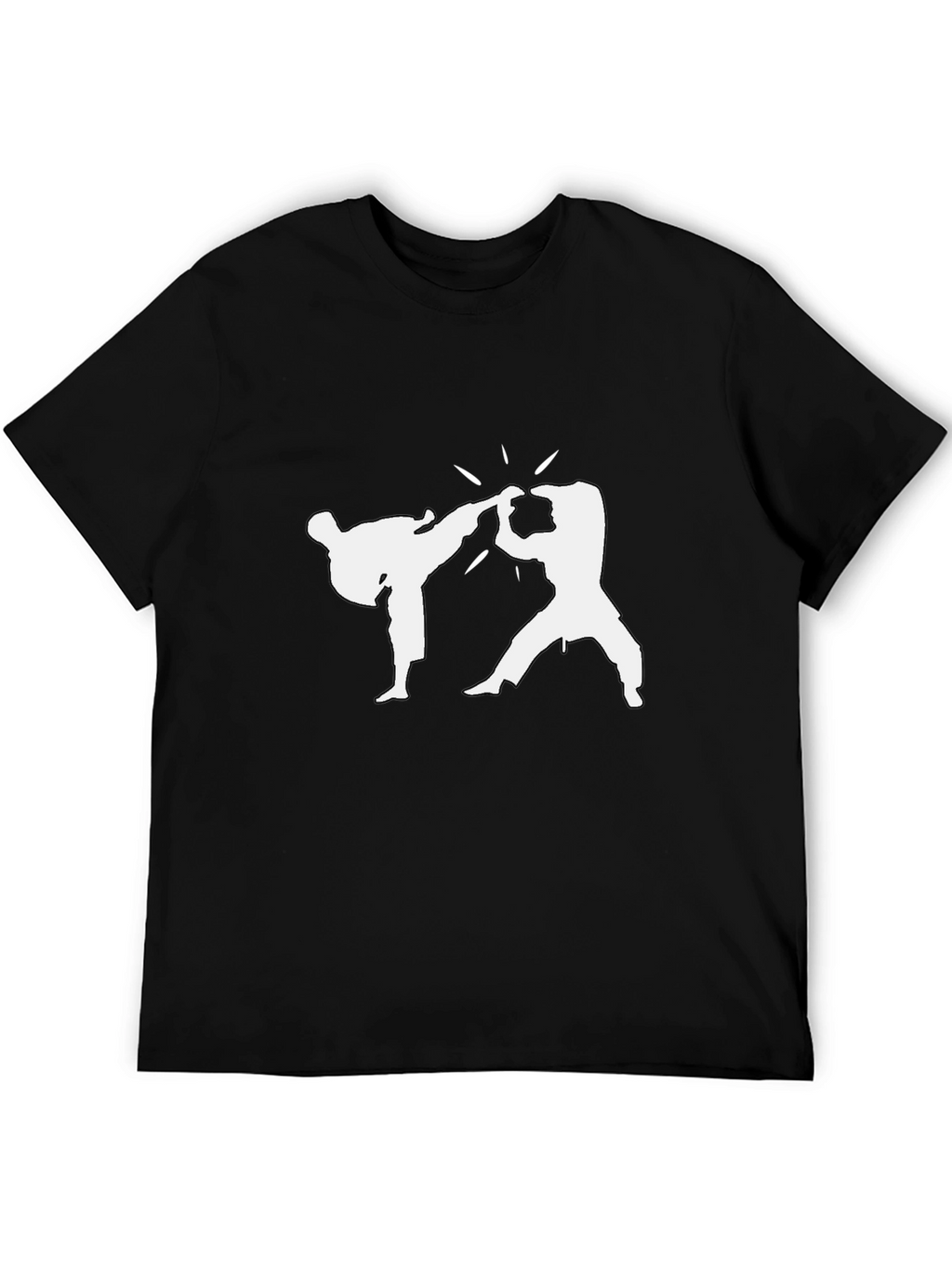 Martial Arts Graphic Tee - Black Cotton T-Shirt