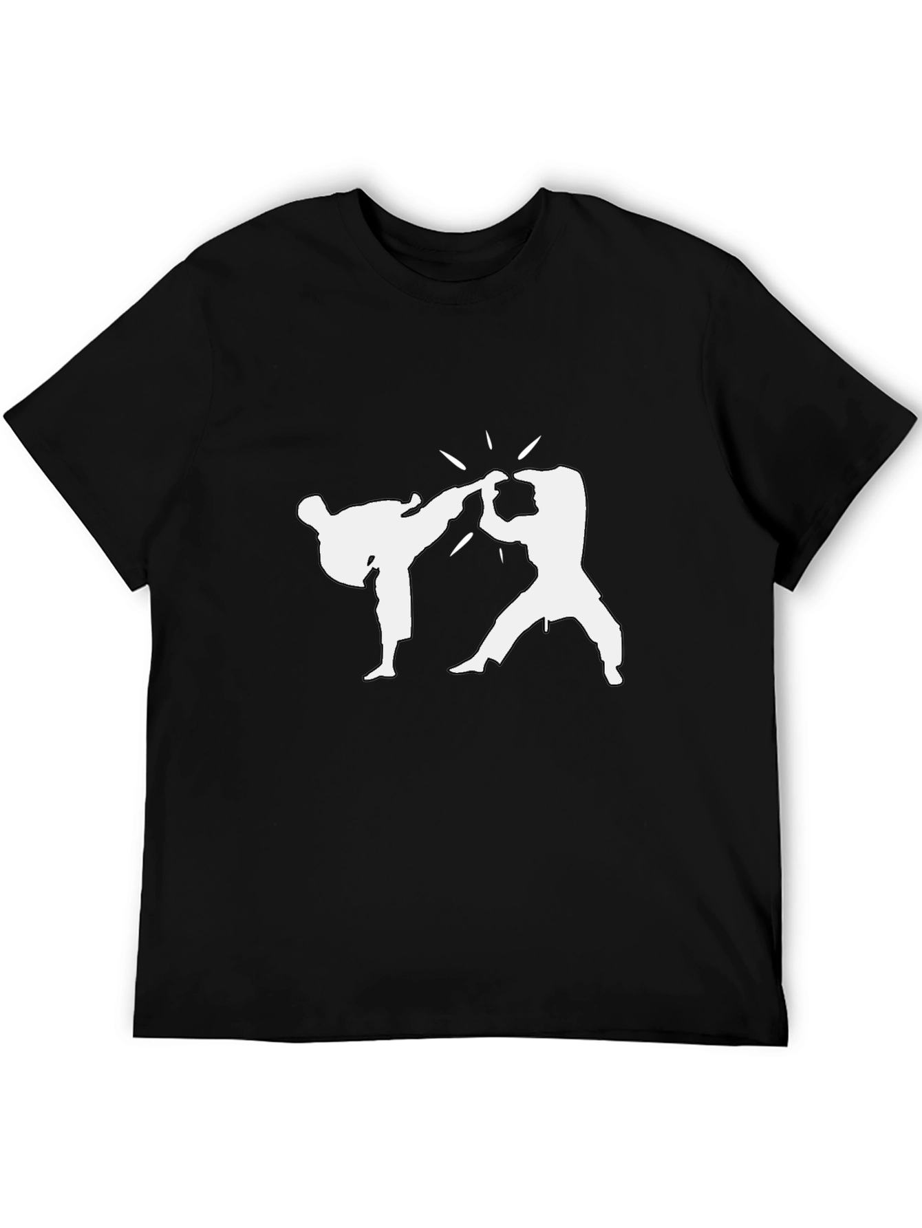 Martial Arts Graphic Tee - Black Cotton T-Shirt