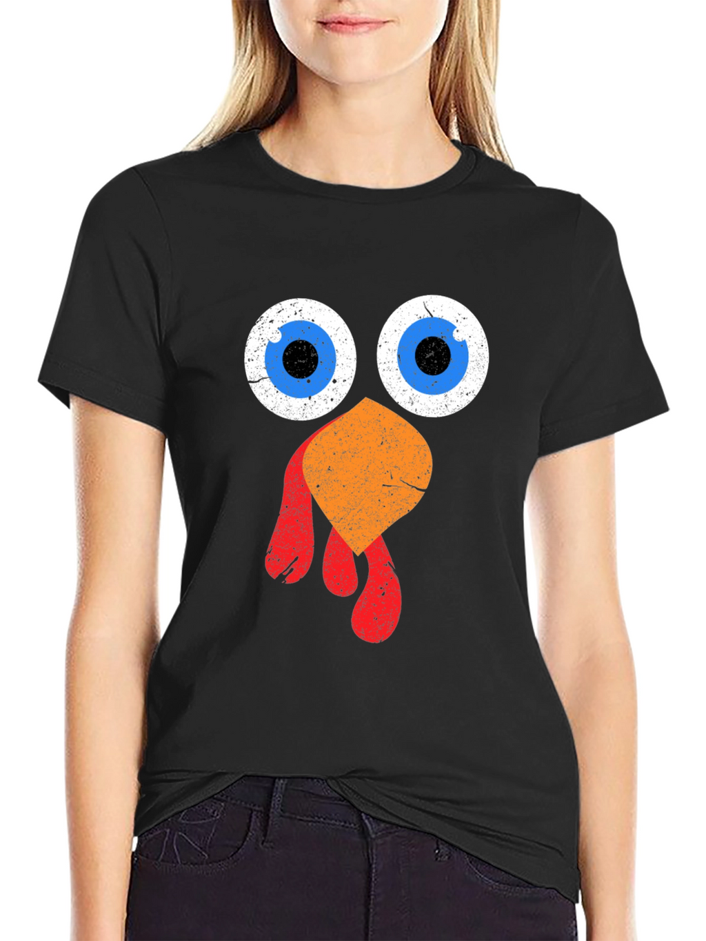 Funny Thanksgiving Turkey Face Graphic Tee