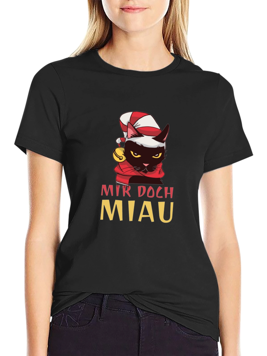 Funny Cat Christmas T-Shirt - Mir Doch Miau