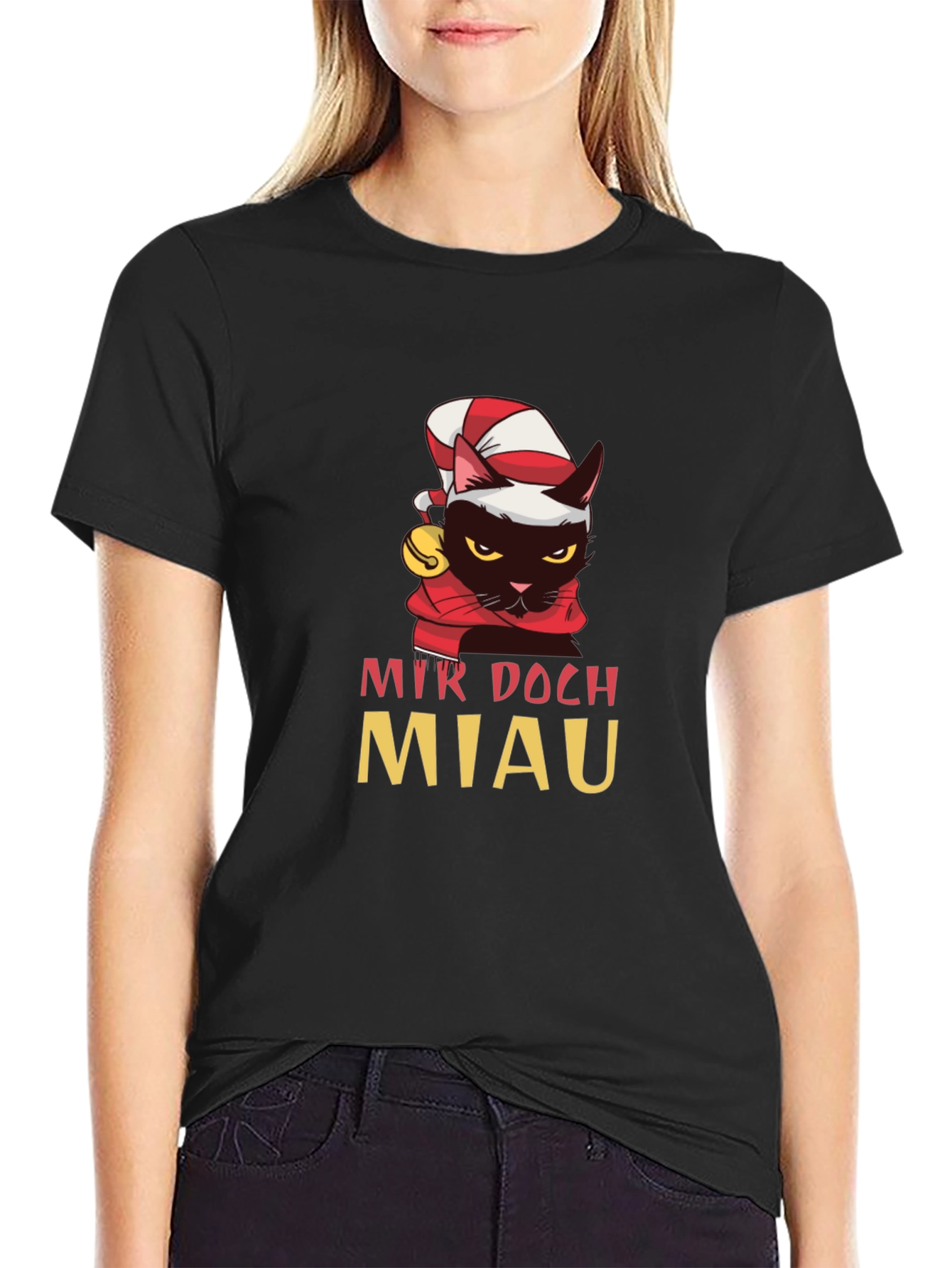 Funny Cat Christmas T-Shirt - Mir Doch Miau