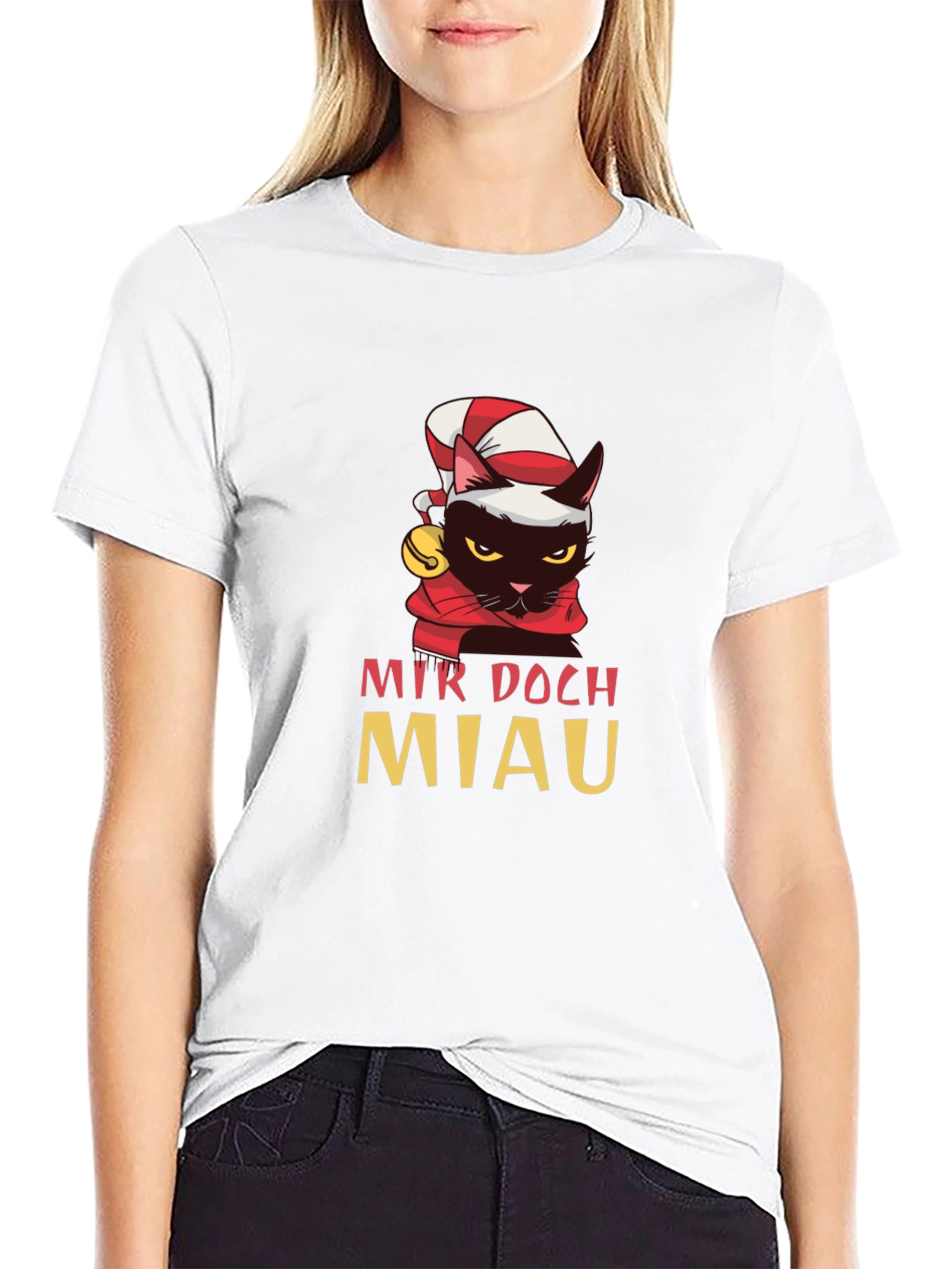 Funny Cat Christmas T-Shirt - Mir Doch Miau