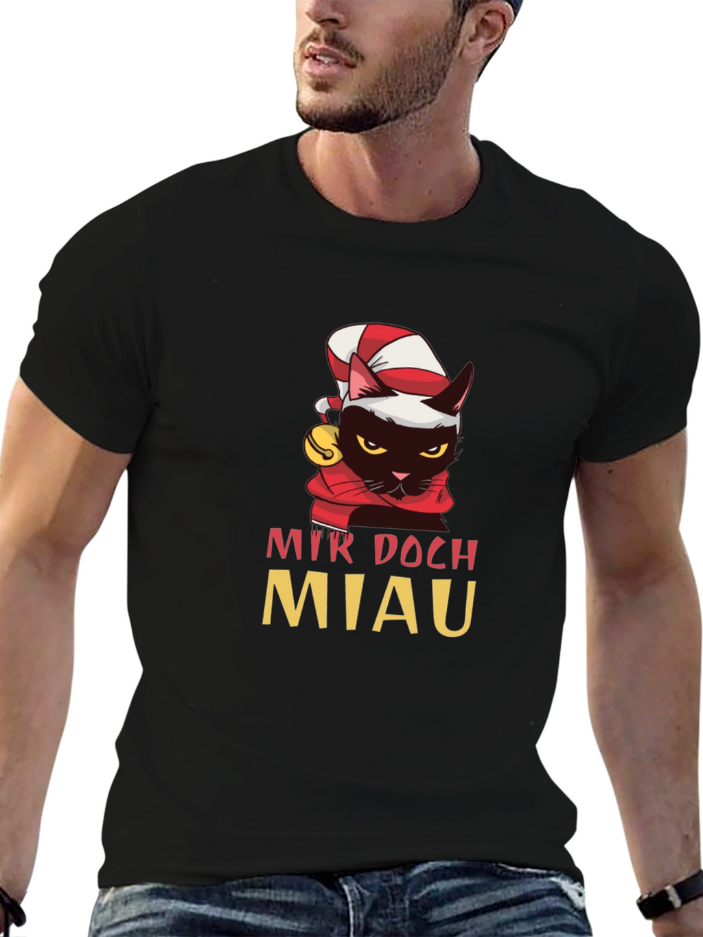 Funny Cat Christmas T-Shirt - Mir Doch Miau