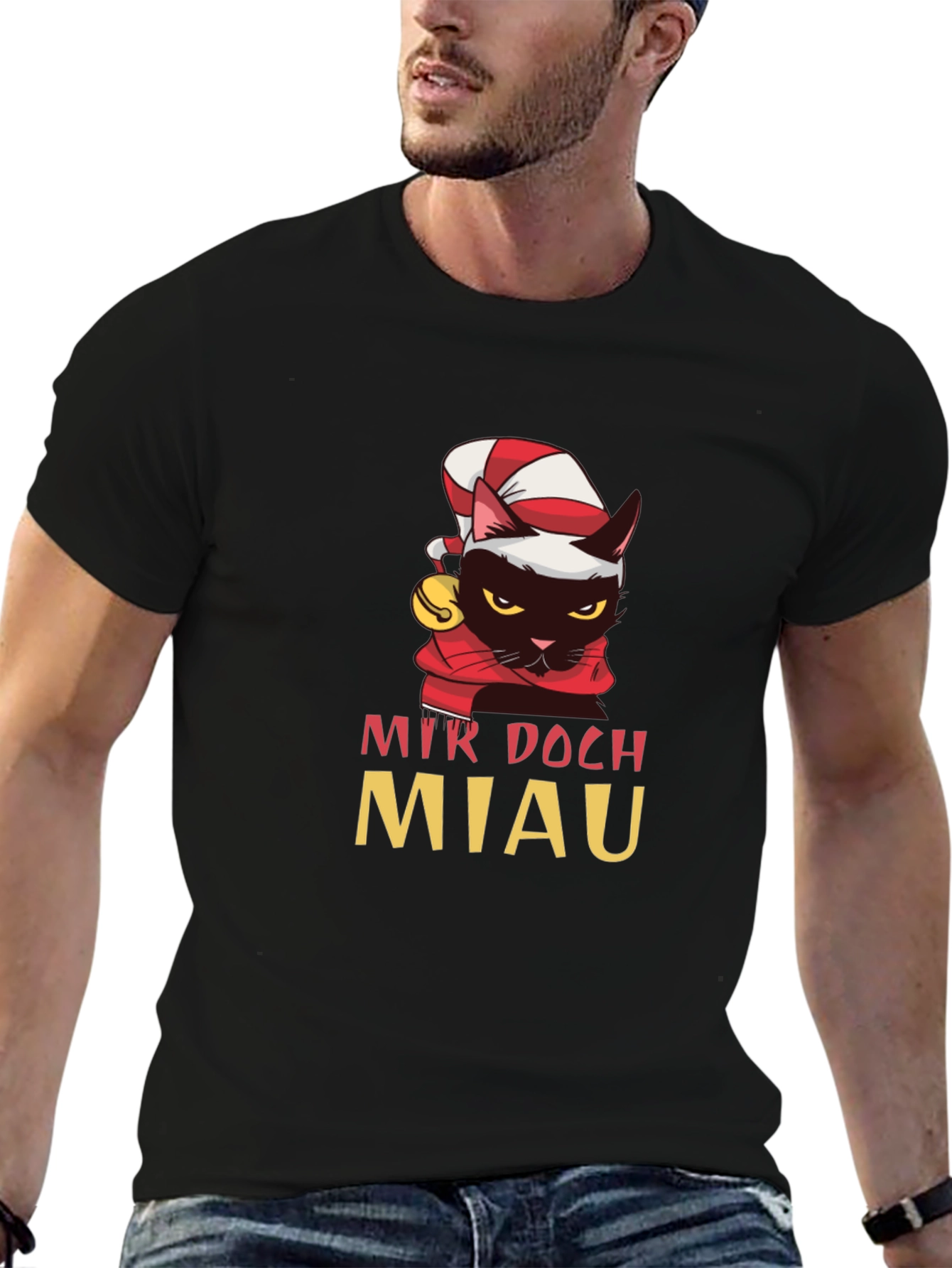 Funny Cat Christmas T-Shirt - Mir Doch Miau
