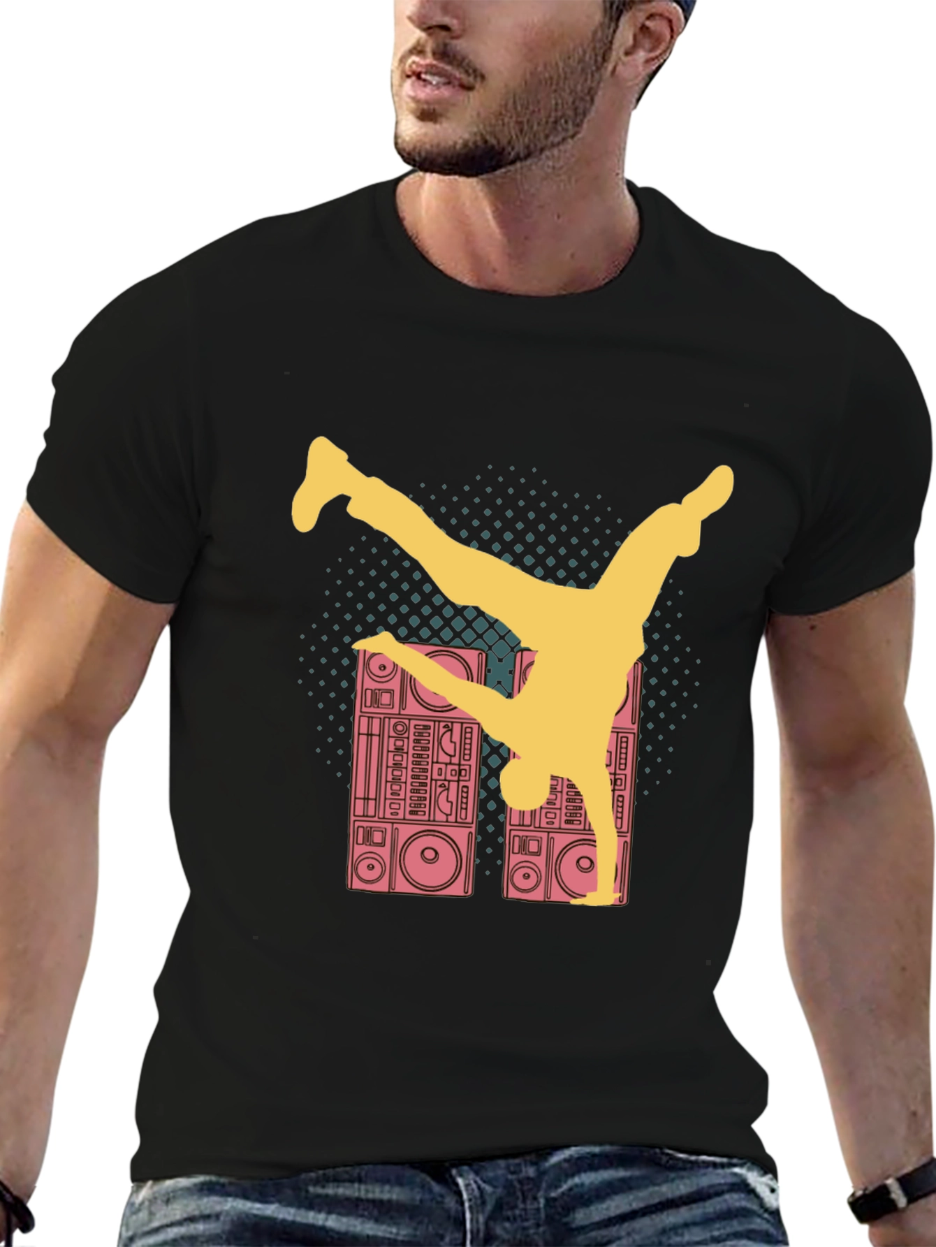 Retro B-Boy T-Shirt - Boombox Dance Tee