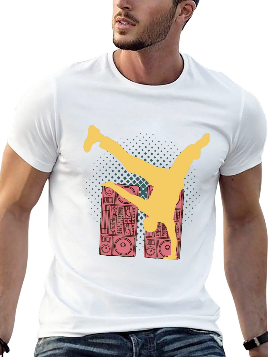 Retro B-Boy T-Shirt - Boombox Dance Tee