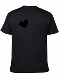 Heart Finger Black T-Shirt