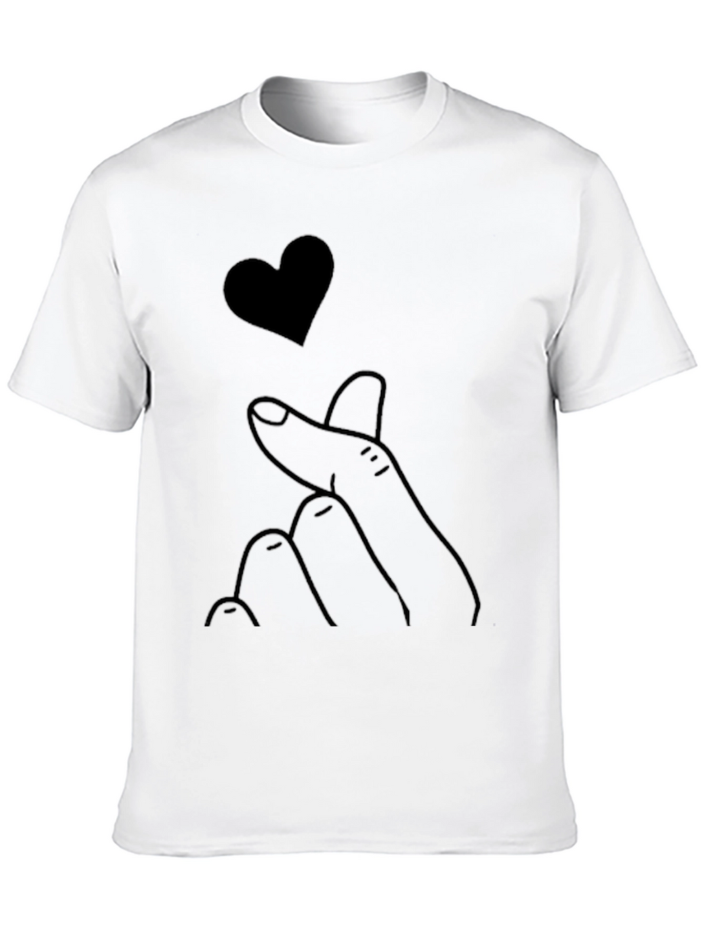 Heart Finger Black T-Shirt