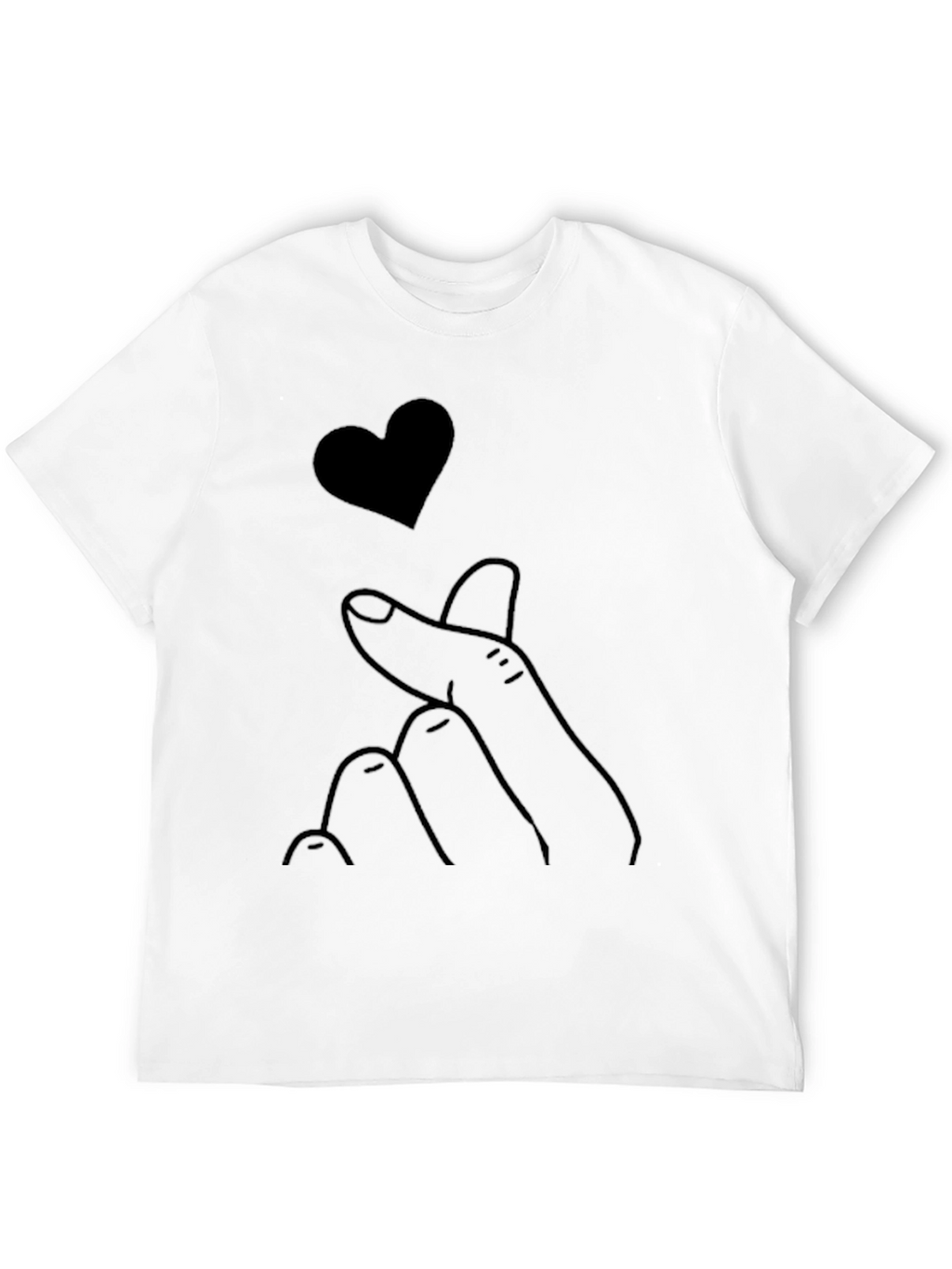 Heart Finger Black T-Shirt
