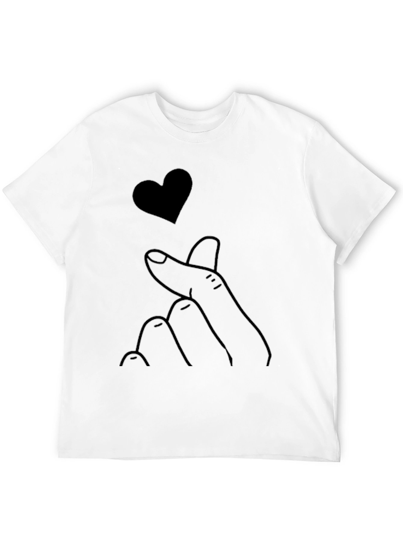 Heart Finger Black T-Shirt