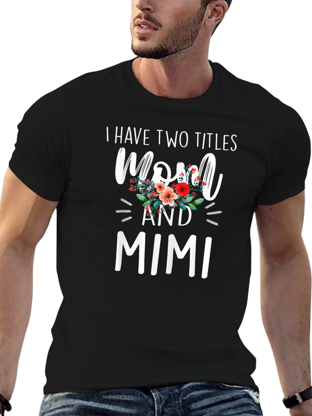 Mom and Mimi T-Shirt - Floral Design