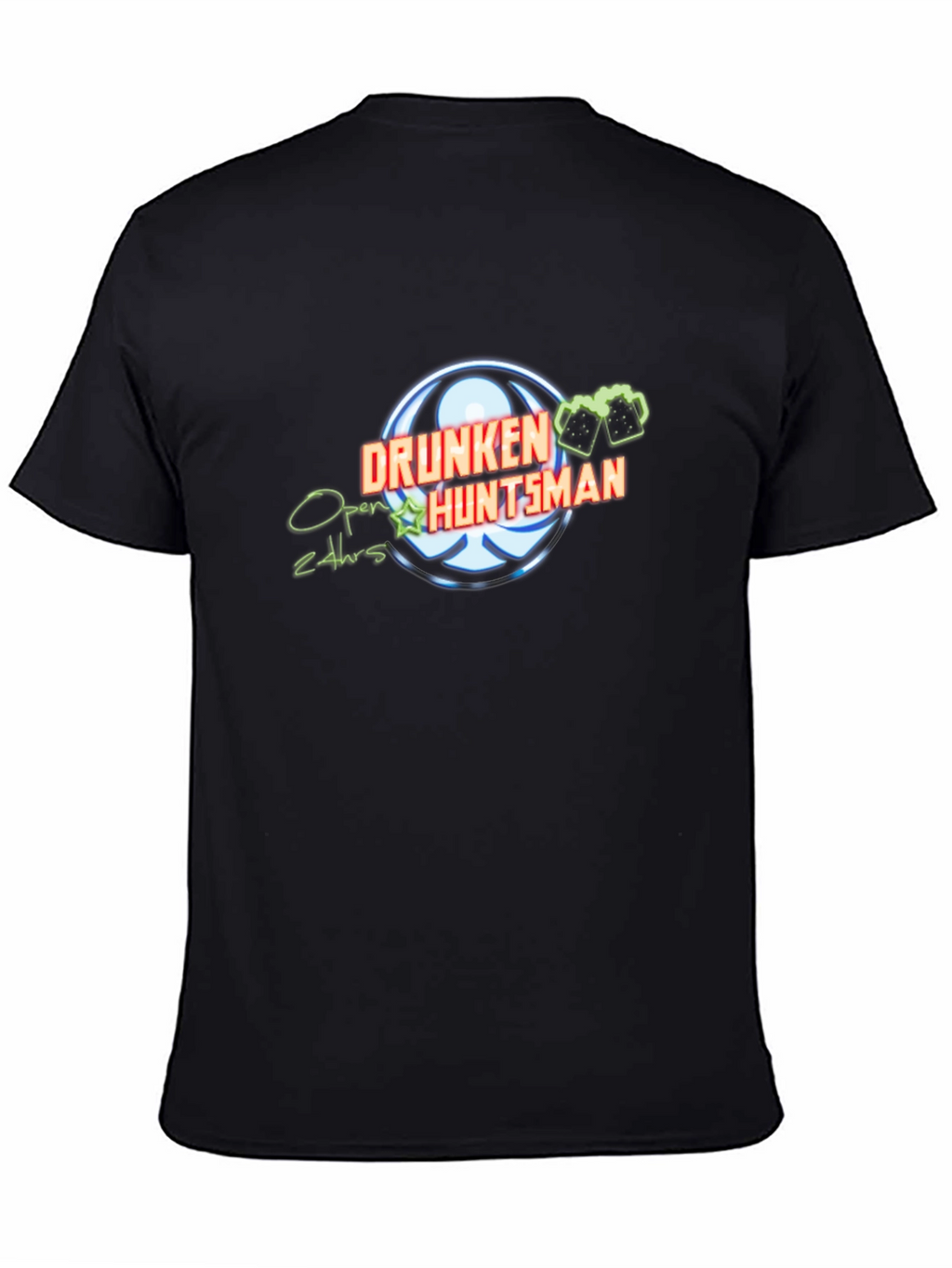 Drunken Huntsman Black T-Shirt - Open 24hrs