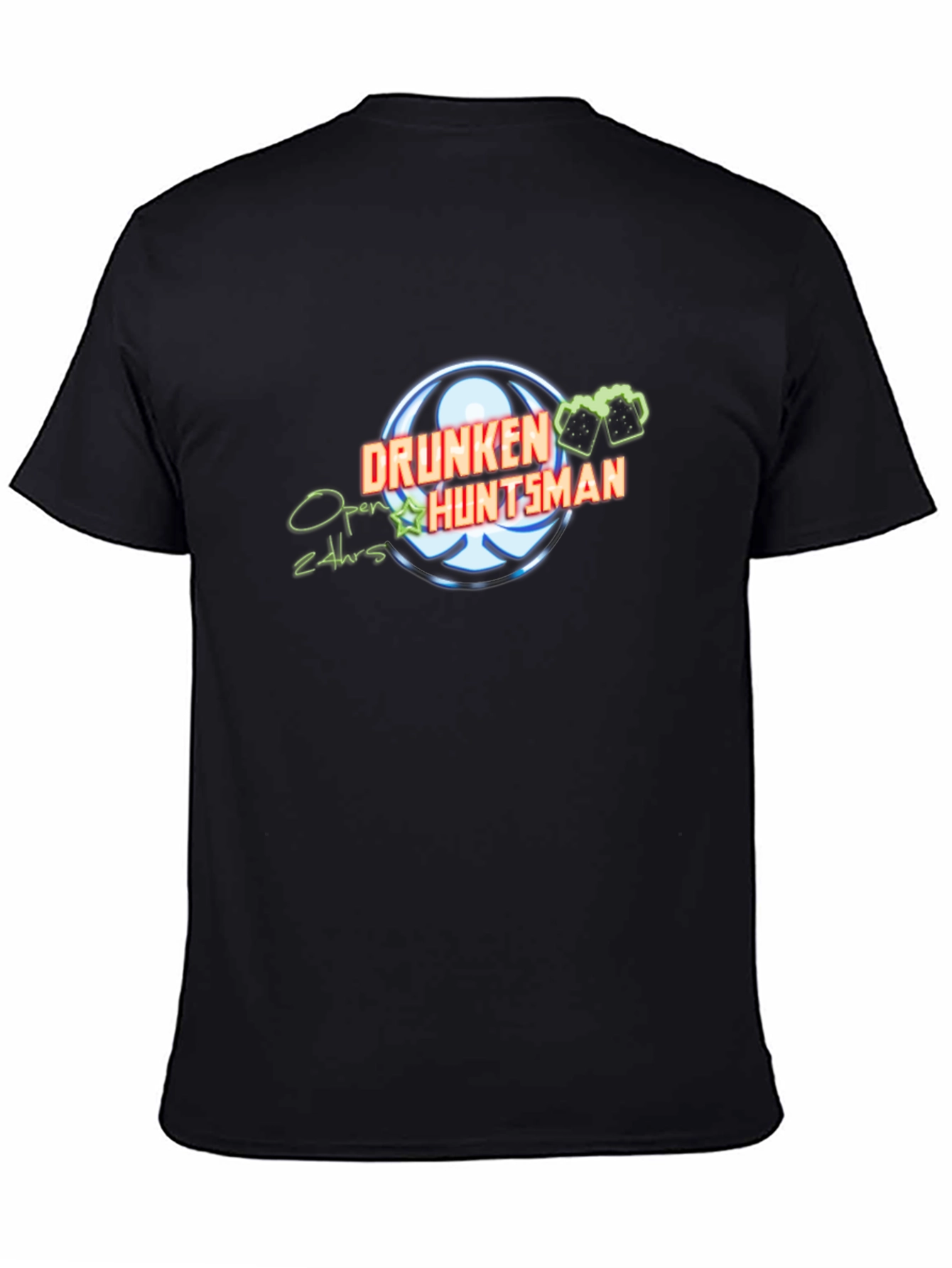 Drunken Huntsman Black T-Shirt - Open 24hrs