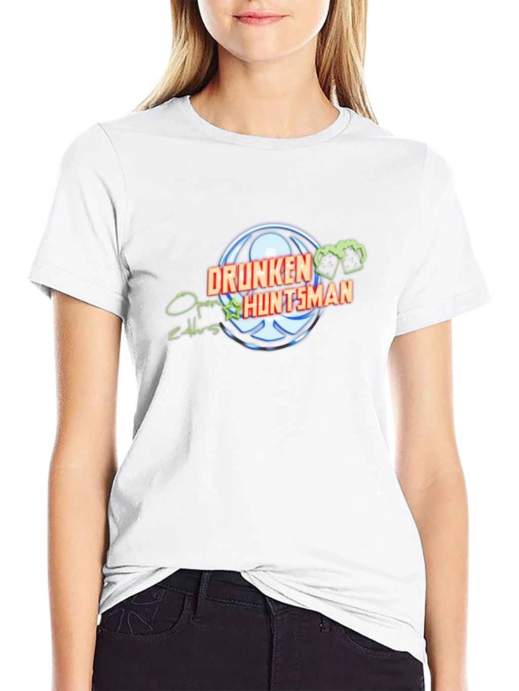 Drunken Huntsman Black T-Shirt - Open 24hrs