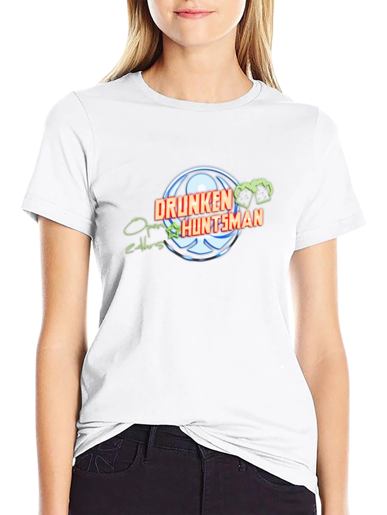Drunken Huntsman Black T-Shirt - Open 24hrs