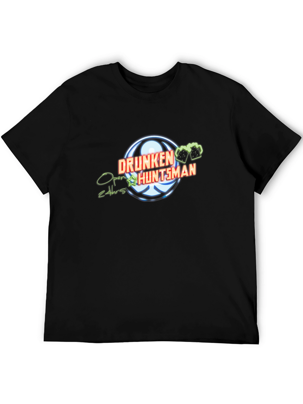 Drunken Huntsman Black T-Shirt - Open 24hrs