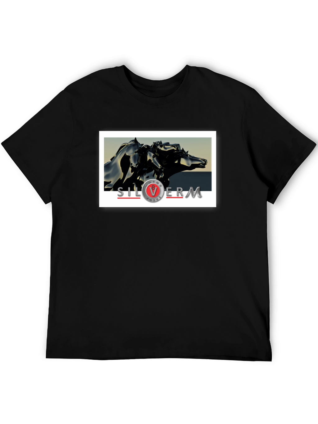 Silver Moon T-Shirt: Abstract Horses