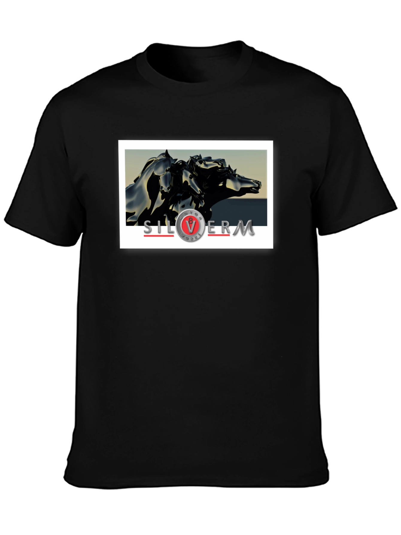 Silver Moon T-Shirt: Abstract Horses