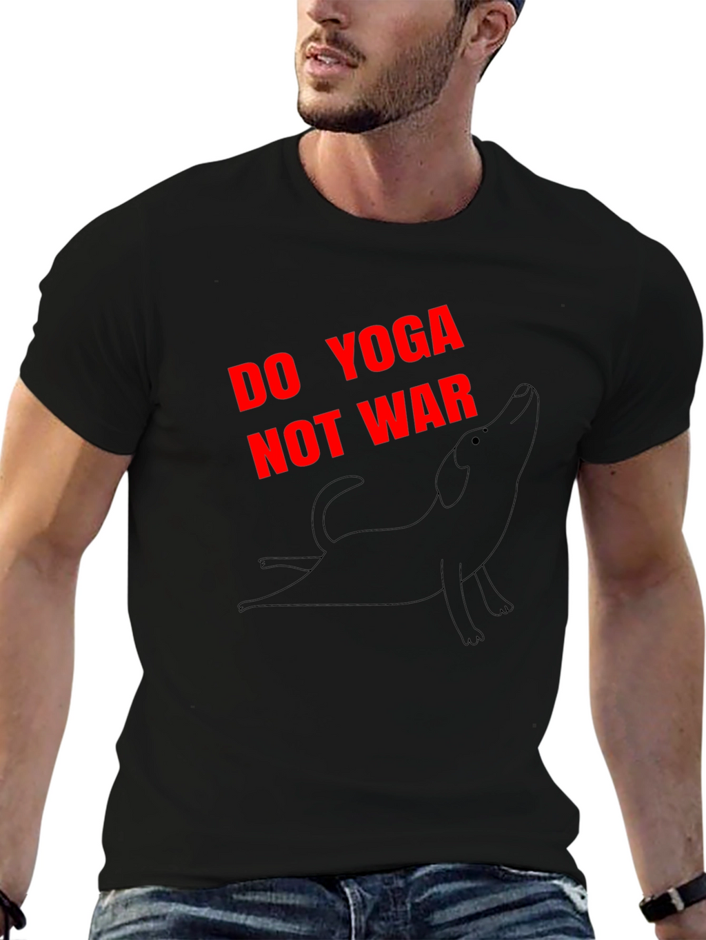 Do Yoga Not War Graphic Tee - Black