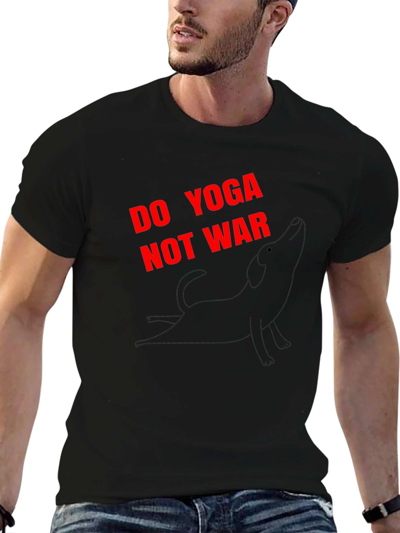 Do Yoga Not War Graphic Tee - Black
