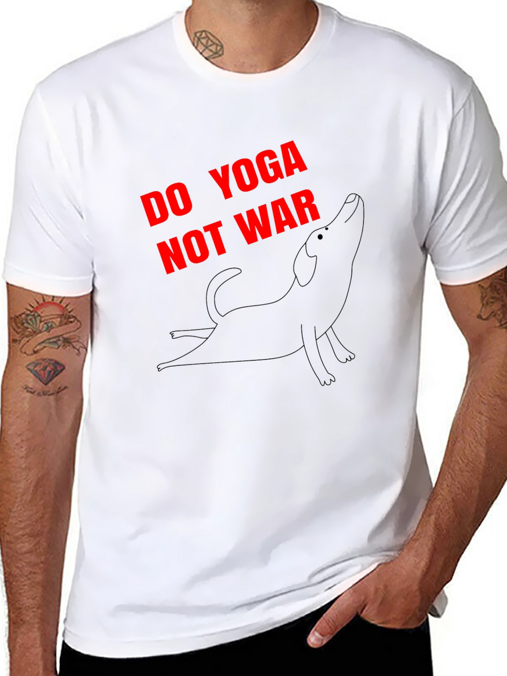 Do Yoga Not War Graphic Tee - Black