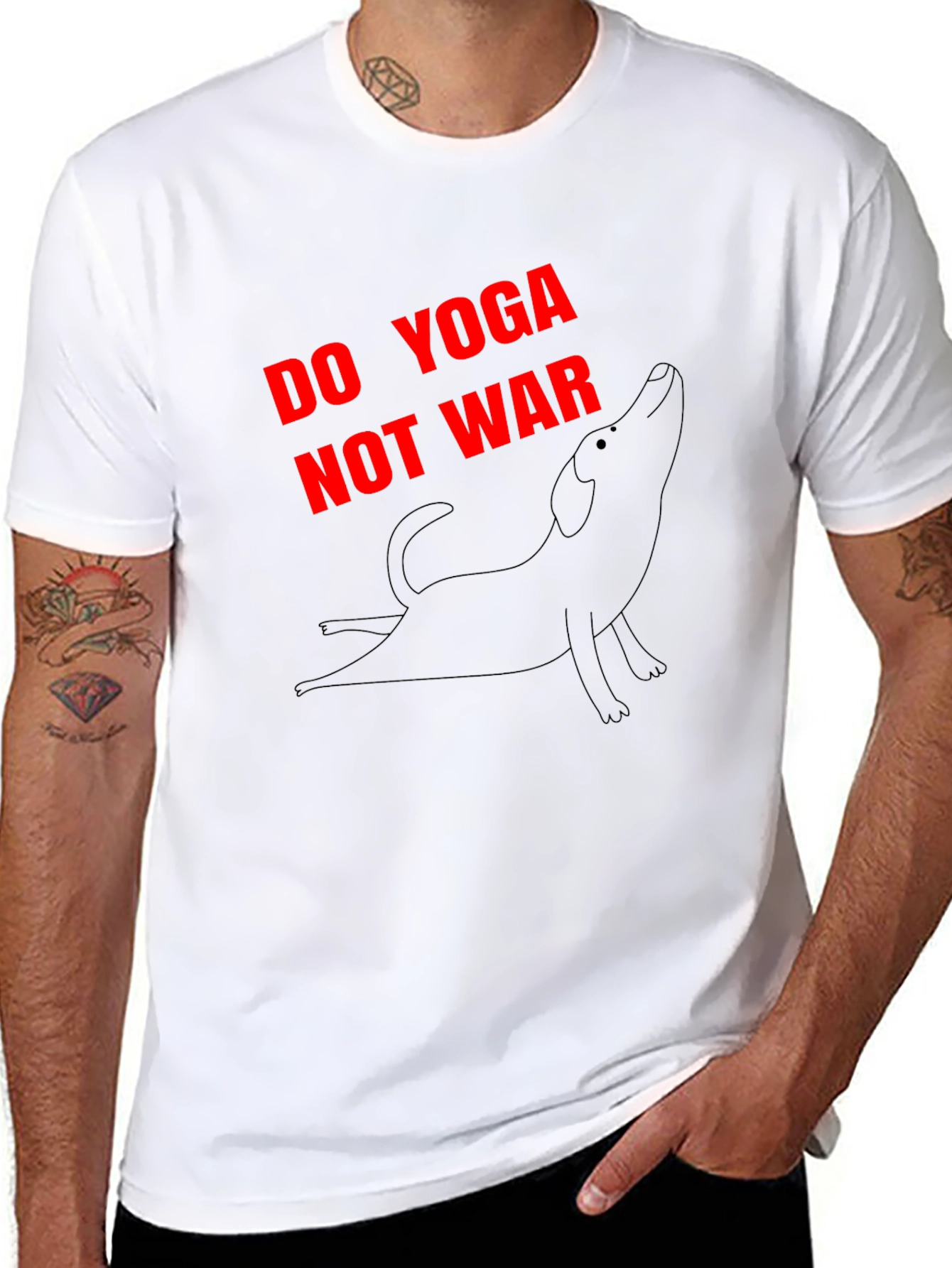 Do Yoga Not War Graphic Tee - Black