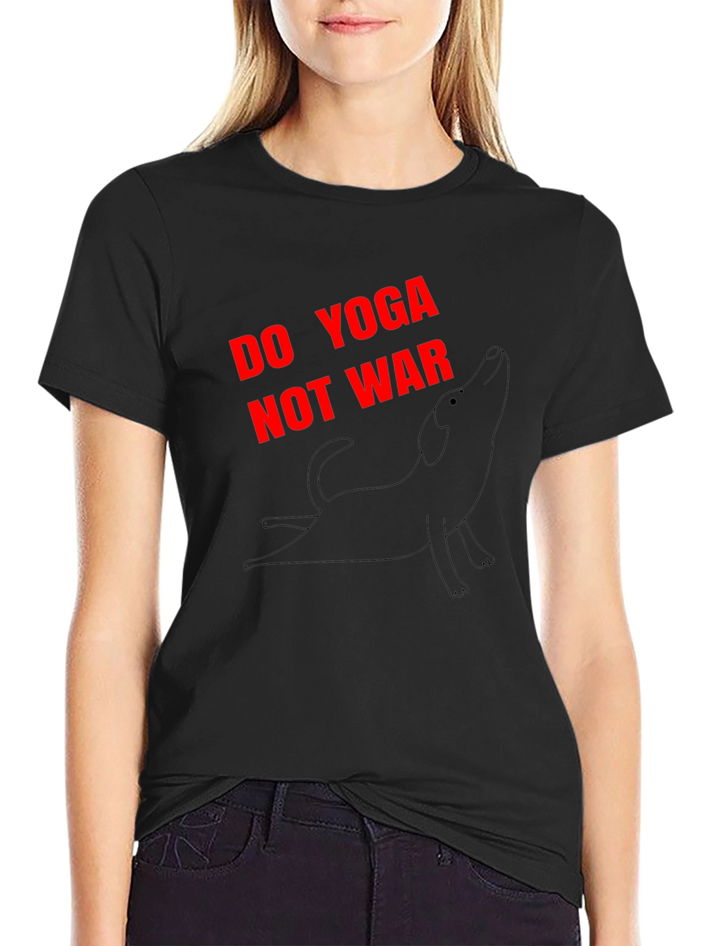 Do Yoga Not War Graphic Tee - Black